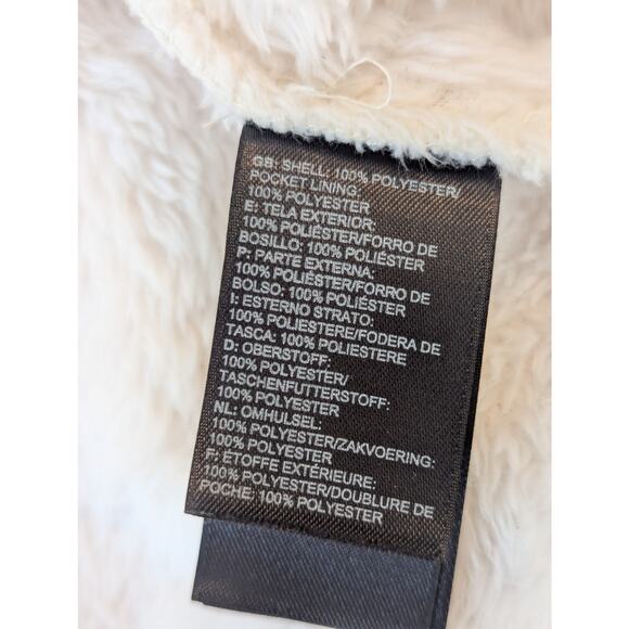 The North Face Osito 2 Fleece Sherpa Fuzzy White Zip Jacket with Collar Sz S - Picture 8 of 9